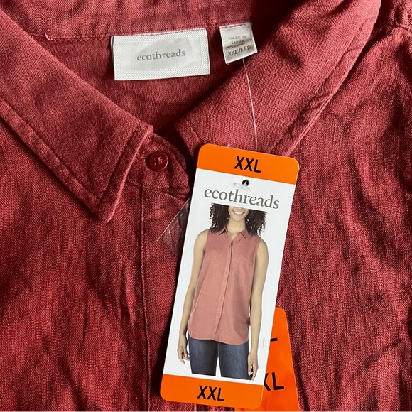 Echothreads Sleeveless Button-up Top - Picture 4 of 9